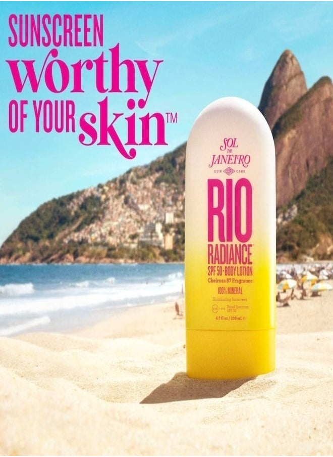 SOL DE JANEIRO Rio Radiance SPF 50 Duo - Ultimate Sun Protection and Glow-Boosting Skincare Set with Hydrating, Lightweight Formulas and Tropical Fragrance