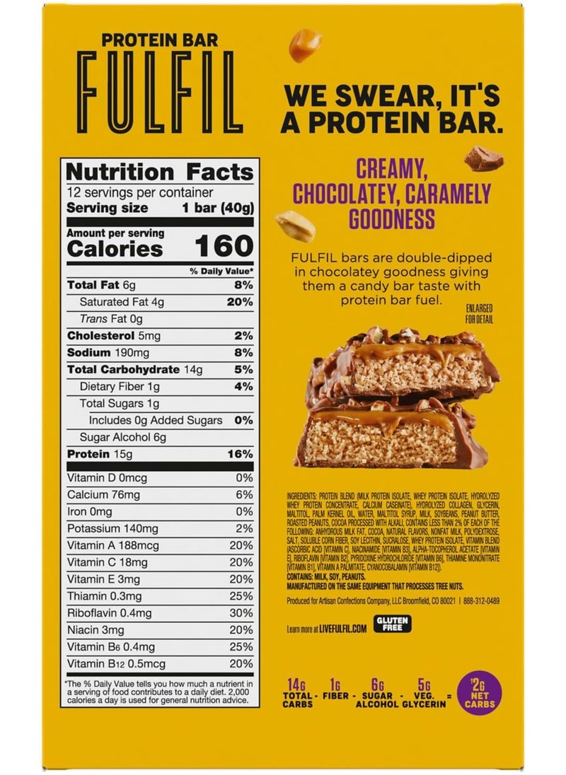 Protein Bar, Chocolate Peanut Caramel, 12 Bars each 1.41 oz (40g)