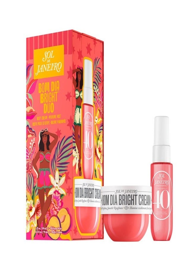 SOL DE JANEIRO Bom Dia Bright Set Duo - Skin-Care Set for Radiance, Hydration, and Brightening with Exfoliation and Moisturization for a Glowing Complexion