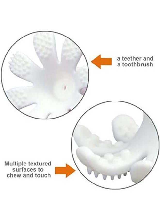 Octopus Teether Toy | Multi-Textured Silicone Teething Aid | Freezer-Friendly | Whistle Sound | Safe for 3-6 Months | Product Dimensions: 9.2 x 9.2 x 9.2 cm