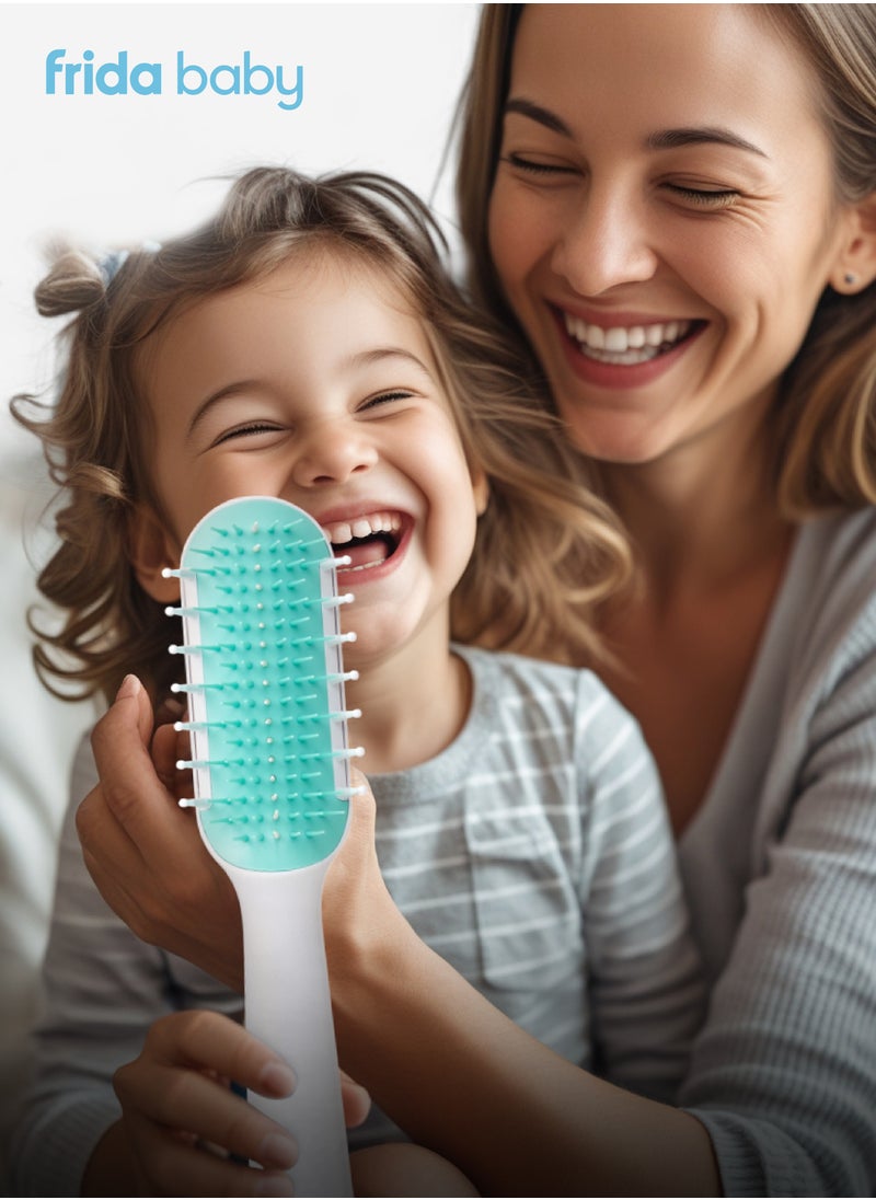 Thick & Curly Hair Detangler Brush | Gentle Wide-Tooth Comb & Bristle Combo | No Pulling or Breakage | Wet & Dry Use | Ergonomic Handle with Protective Case