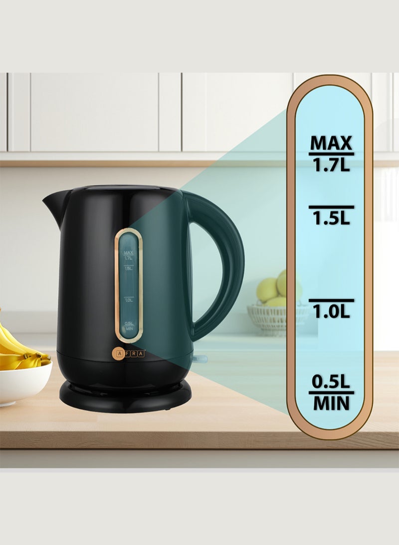 Electric Kettle | 1.7L | 2200W | Strix Control | Boil-Dry & Overheat Protection | Transparent Water Level Indicator | 2-Year Warranty 1.7 L 2200 W AF-201850KTBL Black
