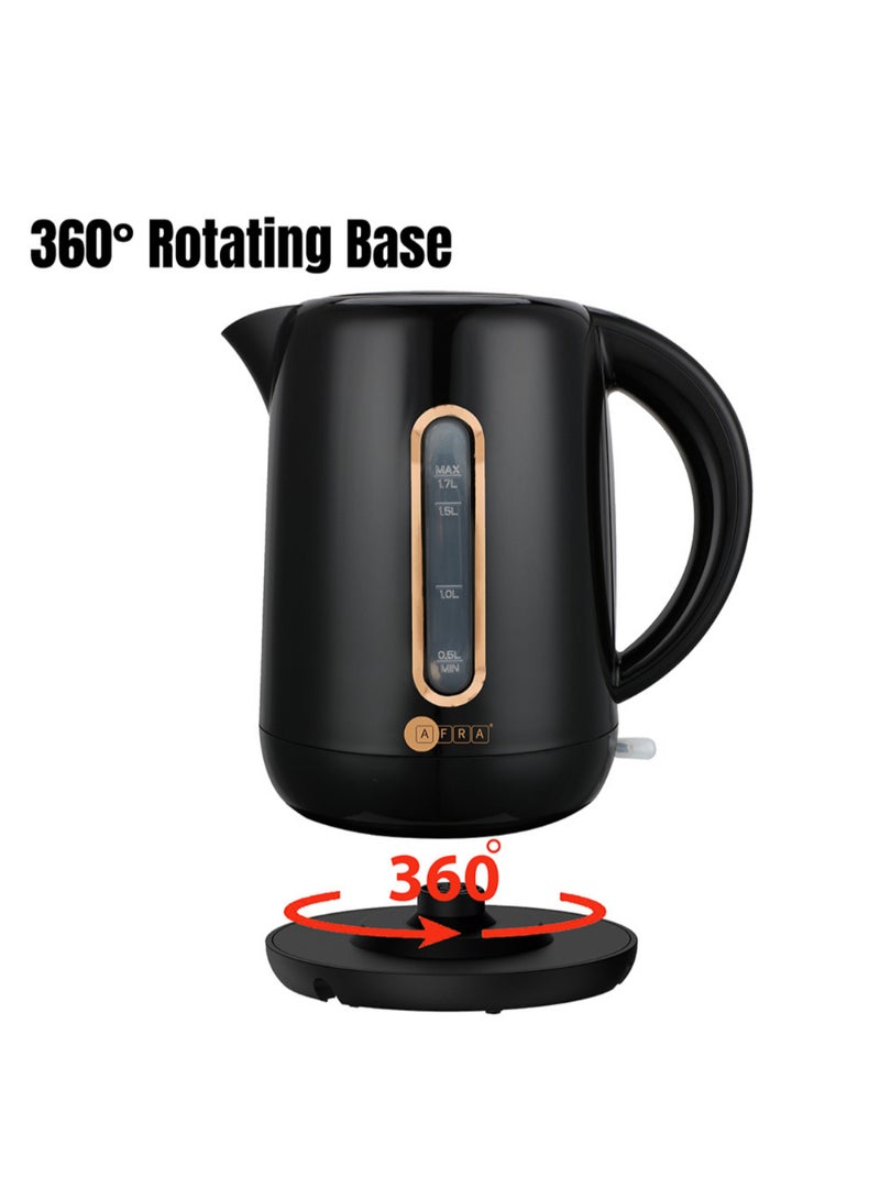 Electric Kettle | 1.7L | 2200W | Strix Control | Boil-Dry & Overheat Protection | Transparent Water Level Indicator | 2-Year Warranty 1.7 L 2200 W AF-201850KTBL Black