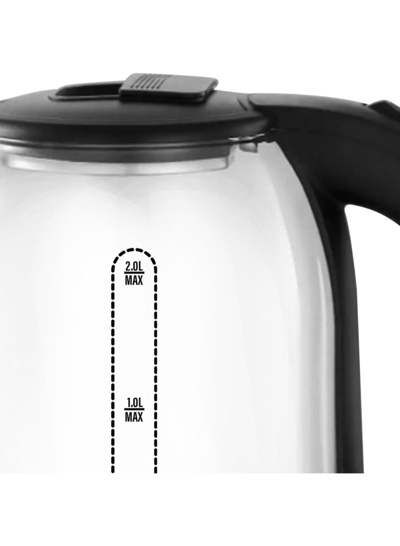 Electric Kettle | 1.8L | 1500W | Glass Body | LED Light Indicator | 360° Cordless | Overheat Protection | 2-Year Warranty 1.8 L 1500 W AF-1820KTGL Black/Clear