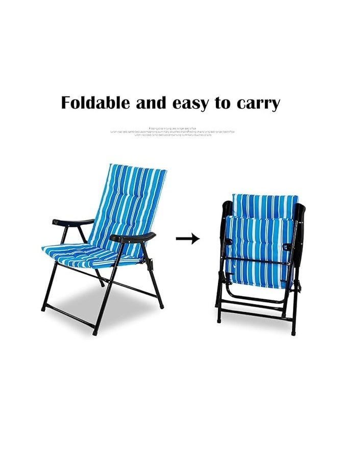Folding Chair Portable Beach Chair Camping Chair with Soft Backrest and Armrest for Outdoor Camp Beach Travel Picnic Hiking(Red)