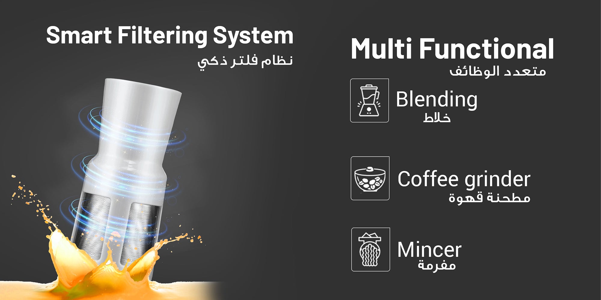 3-In-1 Blender with Stainless Steel Blades, Chopping & Grinding Mill, Filter & Strainer | 2-Speed with Pulse Function, Overheat Protection, Powerful 100% Copper Motor | BPA-Free 1.5L Liquid Jar | 2-Year Warranty 1.5 L 400 W AF-0400BLWT white