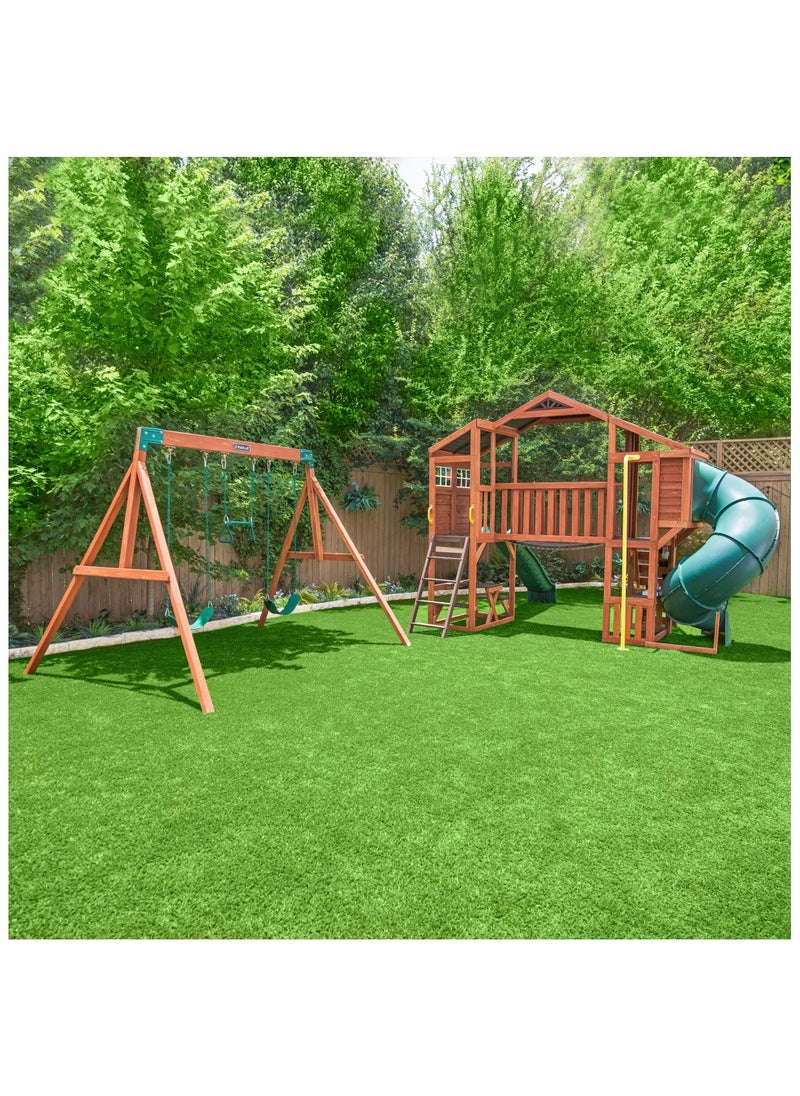Kidkraft Boulder Bluff 2-in-1 Wooden Swing Set
