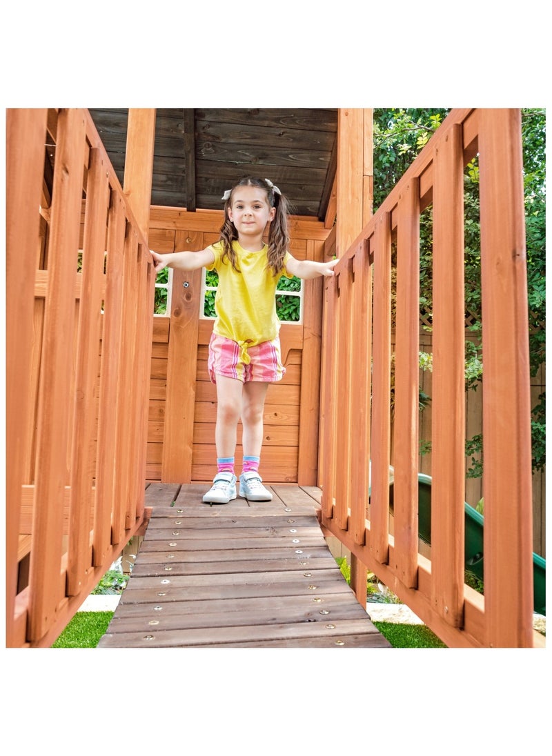 Kidkraft Boulder Bluff 2-in-1 Wooden Swing Set