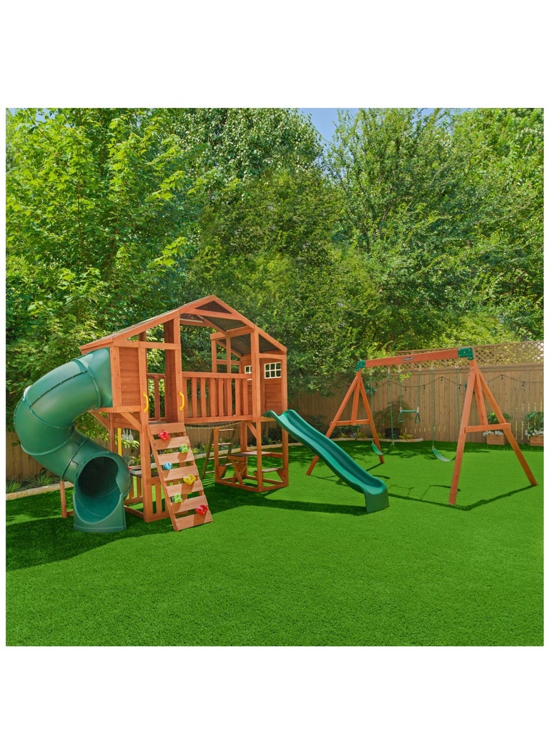 Kidkraft Boulder Bluff 2-in-1 Wooden Swing Set