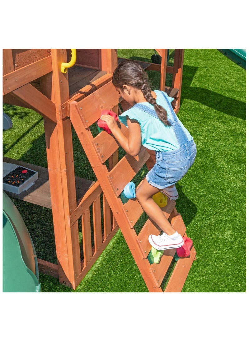 Kidkraft Boulder Bluff 2-in-1 Wooden Swing Set