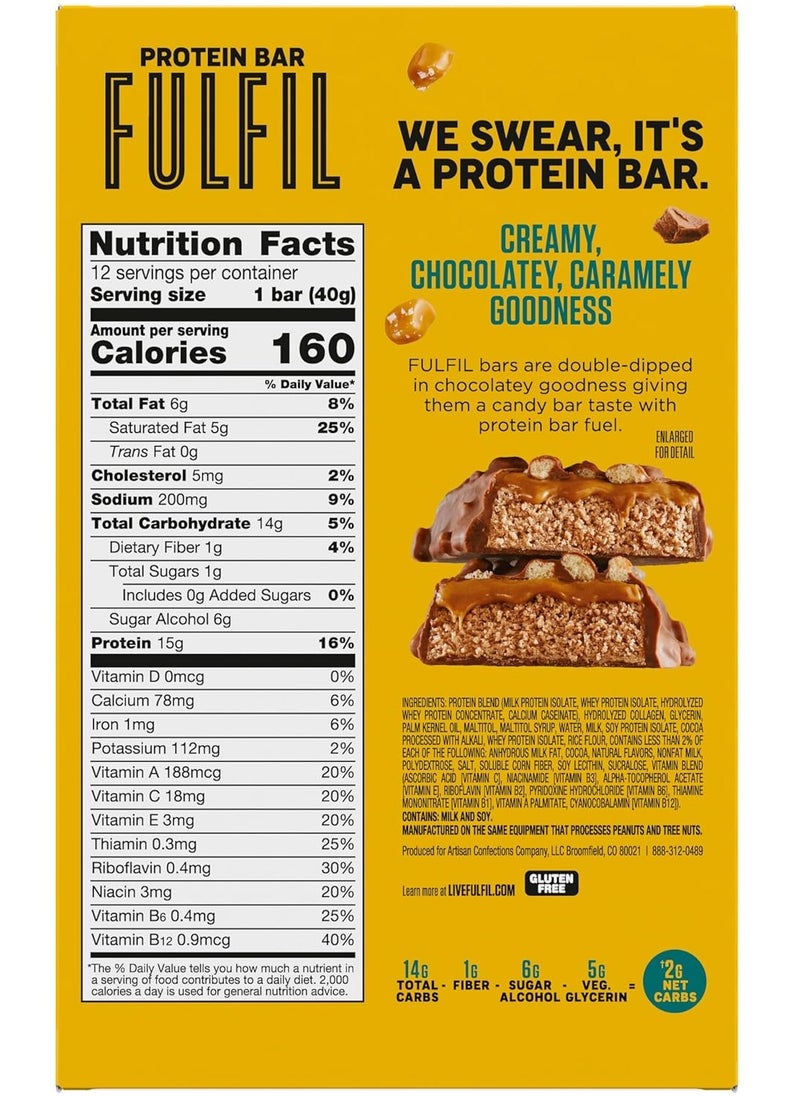 Protein Bar, Chocolate Salted Caramel, 12 Bars Each 1.41 oz (40g)