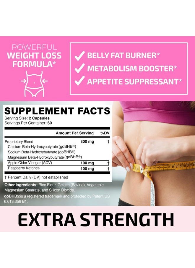 Fat Burners For Women | Weight Loss Pills for Women Belly Fat | Raspberry Ketones | Appetite Suppressant, Metabolism Booster & Bloating Relief | Diet Pills, Weight Loss Supplements | 120 Capsules