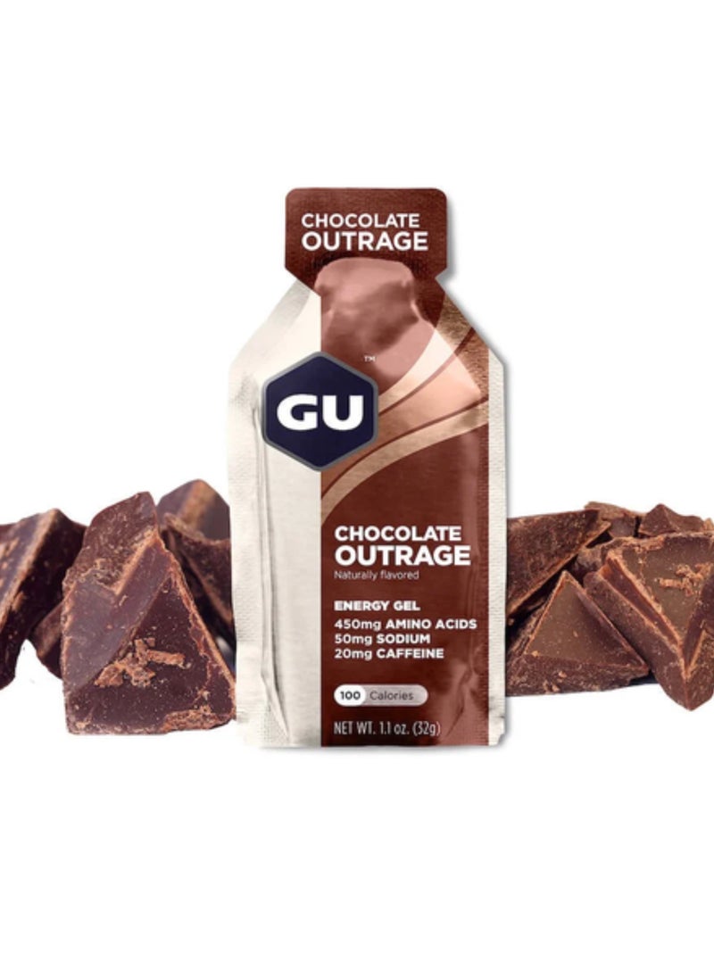 Chocolate Outrage Naturally Flavored, Energy Gel, 8 Packets each 1.1 oz (32g)