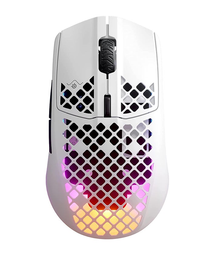 Aerox 3 Wireless Gaming Mouse, 40G Acceleration, 18000 DPI Optical Sensor, Ultra Lightweight, Water Resistant Design, Bluetooth 5.0, 200 Hour Battery Life, USB-C, Snow White | 62608