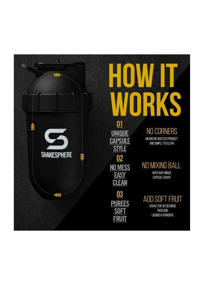 ShakeSphere Tumbler Original - 700ml Glossy Black - Black Logo