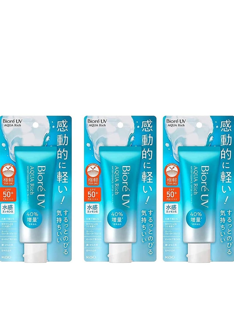 Biore UV Aqua Rich Watery Essence SPF50+/PA++++ (pack of 3)