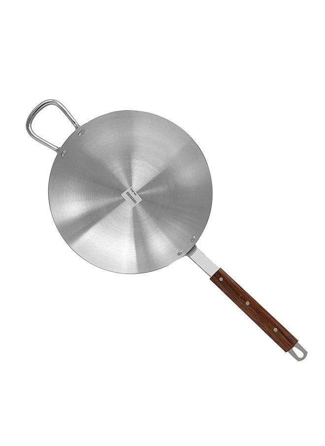 SONEX Royal Wok – 28 cm, 4.5L Aluminium Wok with Metal Finish, Dual Handles & Natural Wooden Grip, Hanging Loop – Durable & Ergonomic, Even Heat Distribution, Ideal for Stir-Frying & Deep-Frying