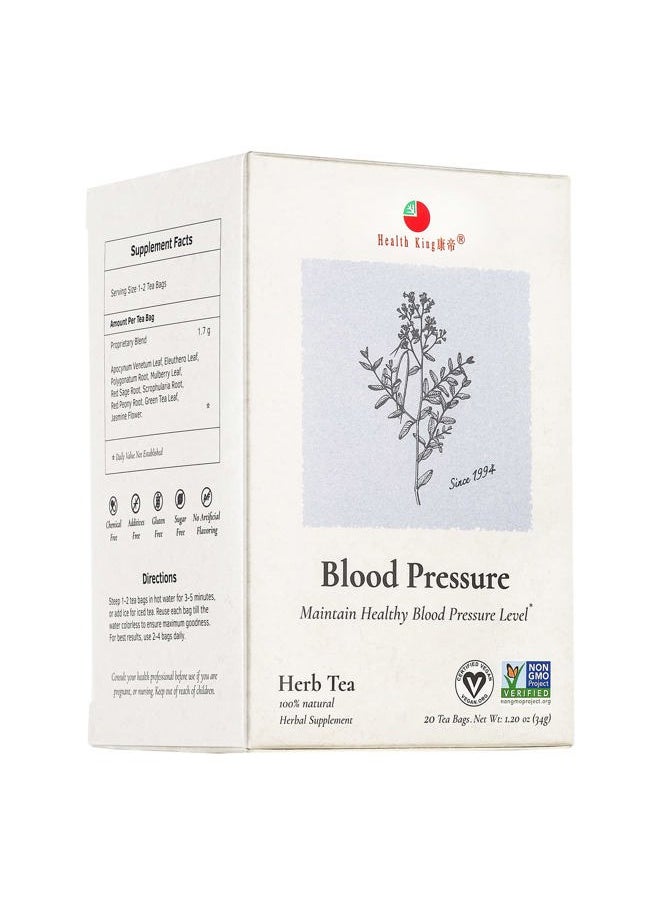 Blood Pressure Herb Tea, Teabags, 20 Count Box