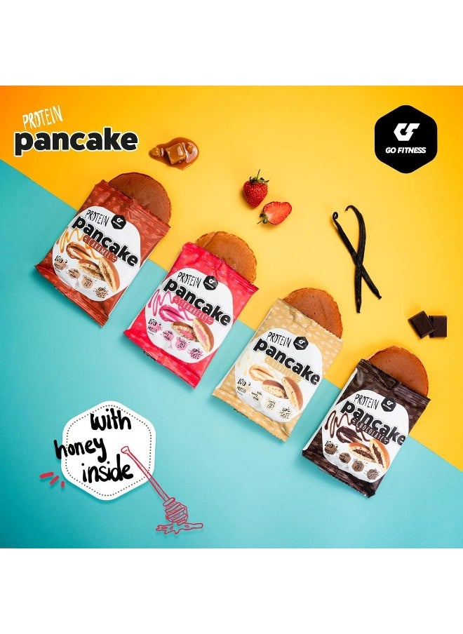 Go Fitness 12 Protein Pancakes - High Protein Snack, Freshly Baked & Extremely Delicious - Protein Bar Alternative with 10 g Protein Per Pancake (Cookies N Cream)