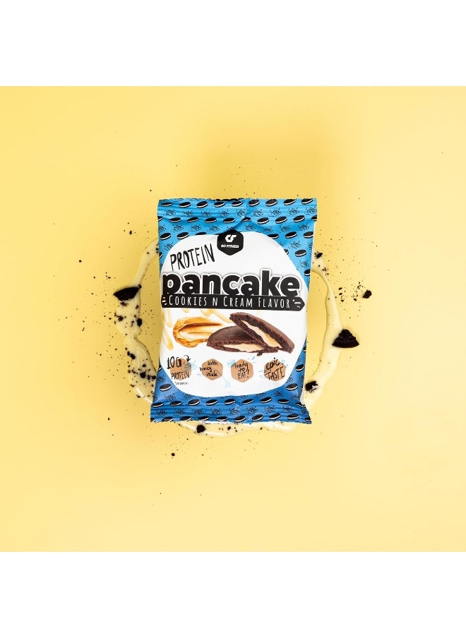 Go Fitness 12 Protein Pancakes - High Protein Snack, Freshly Baked & Extremely Delicious - Protein Bar Alternative with 10 g Protein Per Pancake (Cookies N Cream)