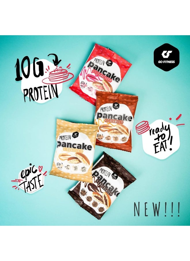 Go Fitness 12 Protein Pancakes - High Protein Snack, Freshly Baked & Extremely Delicious - Protein Bar Alternative with 10 g Protein Per Pancake (Cookies N Cream)