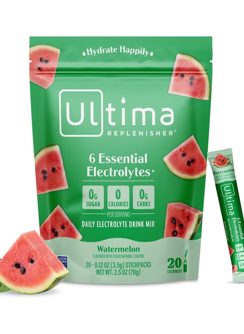 Replenisher 6 Essential Electrolytes* Watermelon 20 Stickpacks each 0.12 oz Packaging May Vary