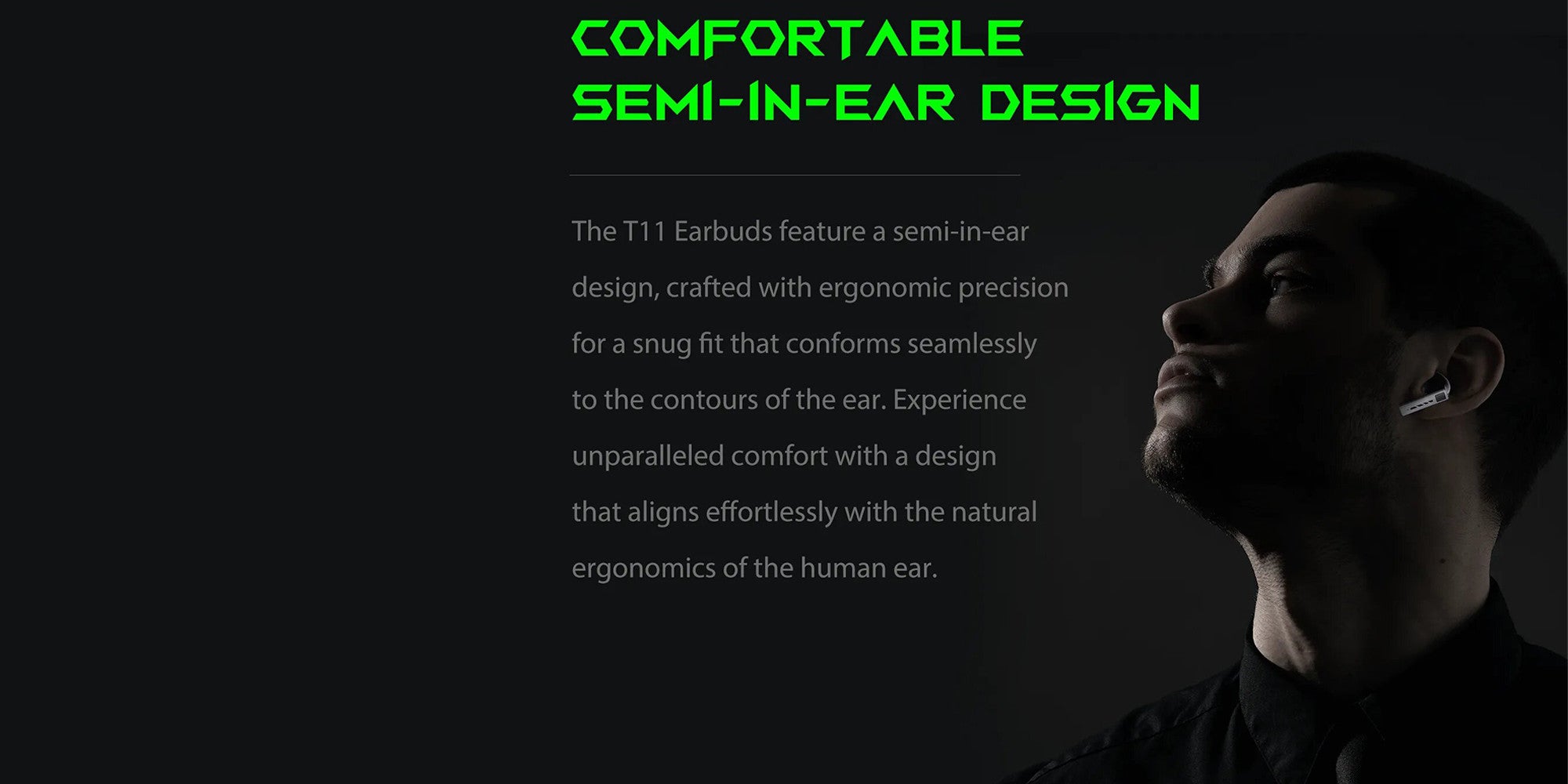 T11 Wireless Bluetooth Earbuds, Gaming Earphone, Low Latency Mode, Slide Cover with 