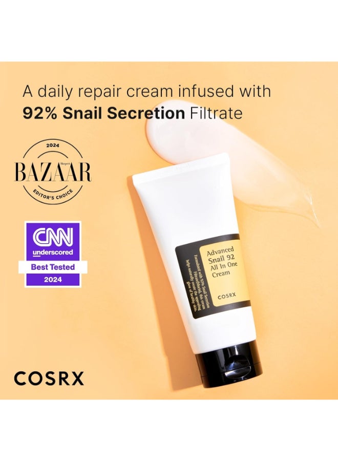 Advanced Snail 92 All-In-One Cream Moisturizer Enriched With 92% Of Snail Mucin To Give Skin Nourishment 100grams