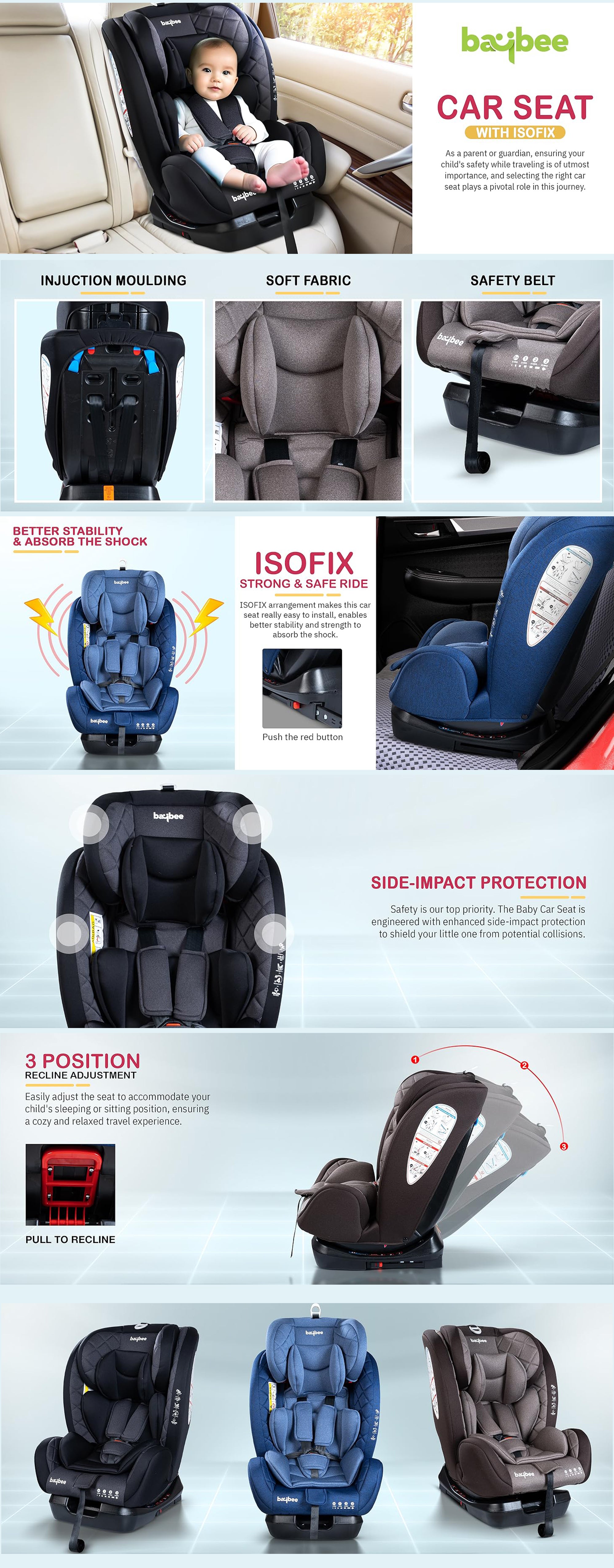 Convertible Car Seat for Baby 0 to 12 Years with ISOFIX, 3 Position Recline, Headrest Adjustable ECE R44/04 Safety Certified Travel Baby Car Seat for Toddlers Kids Boys Girls Brown