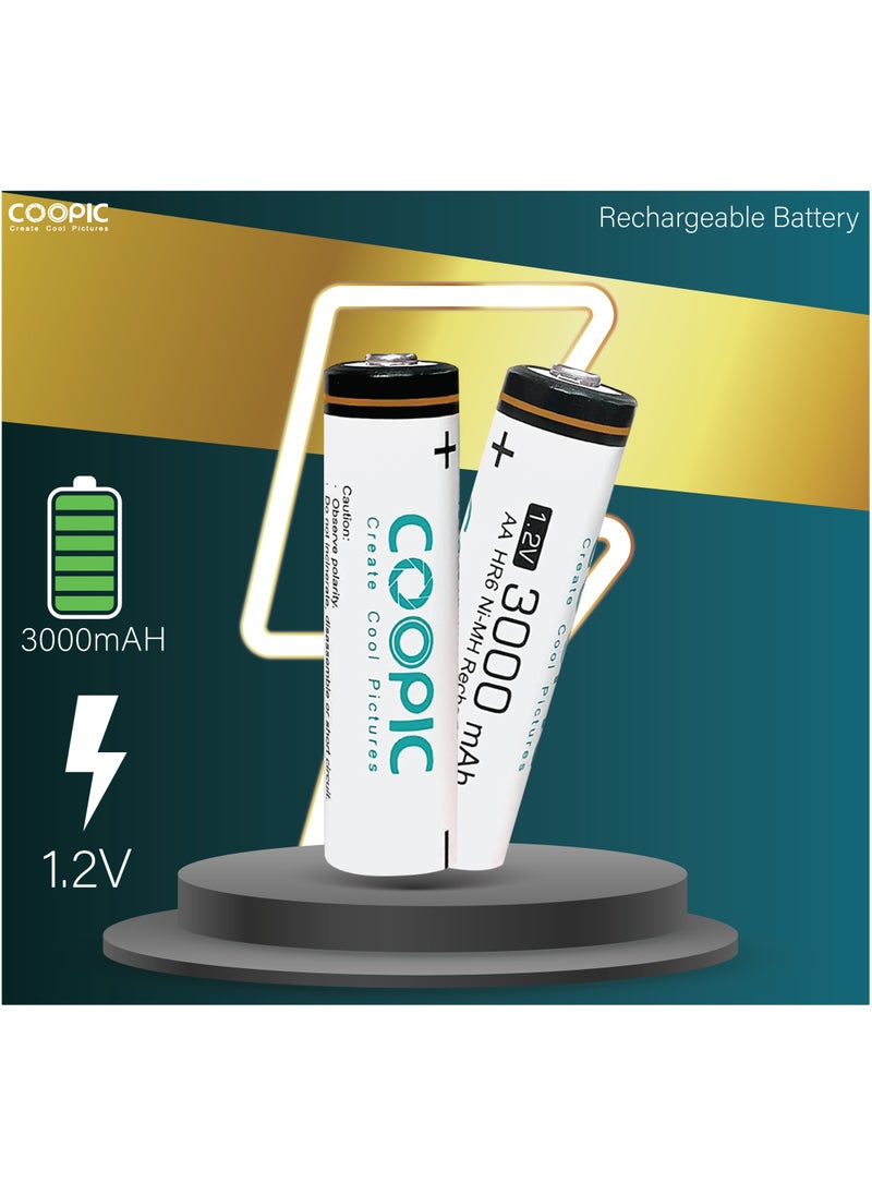 COOPIC Create Cool Pictures 20pcs 3000mAh AA RH6 Ni-MH Pre-charged type Rechargeable Battery