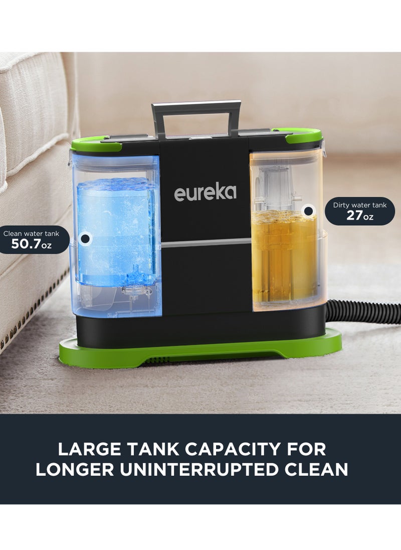 EUREKA Spot & Stain Carpet Cleaner, Portable Lightweight Multi Surfaces Vacuum Cleaner for Sofa, Car Seats, with Two Water Tank