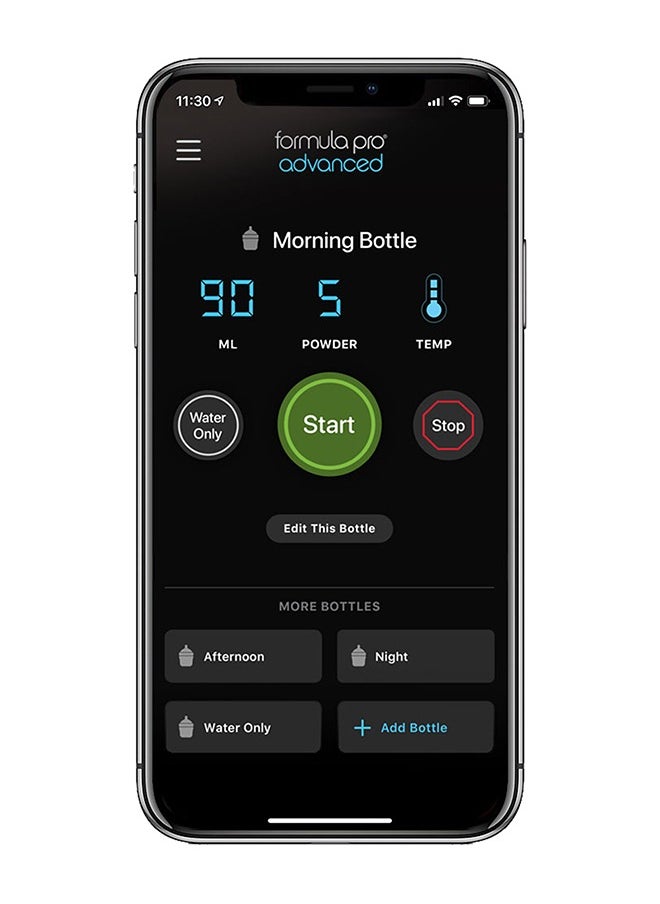 Formula Pro Advanced WiFi Formula Dispenser - Automatically Mix a Warm Formula Bottle From Your Phone Instantly – Easily Make Bottle With Automatic Powder Blending Machine, Black
