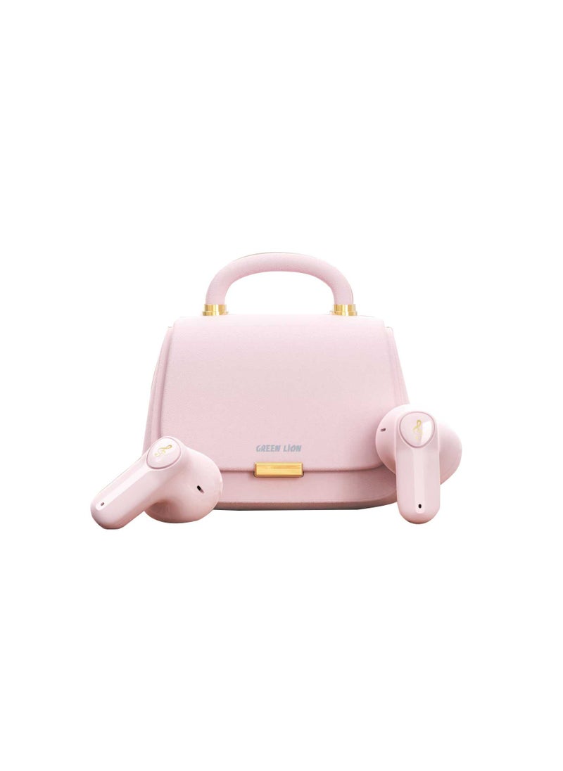Queen's True Wireless Earbuds / Up To 15m Bluetooth Range / 5 Hours Play Time / Hand-Free Calls / Multi Touch - Light Pink