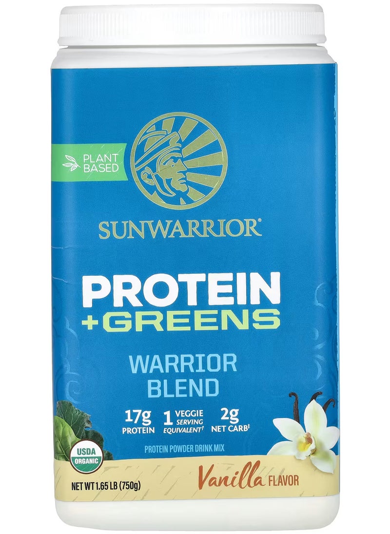 Warrior Blend, Protein + Greens, Vanilla, 1.65 lb (750 g)