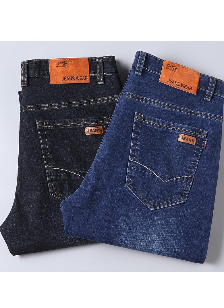 Mens Jeans Pants Straight Fit Tapered Leg Skinny Jean For Work And Casual BK-30