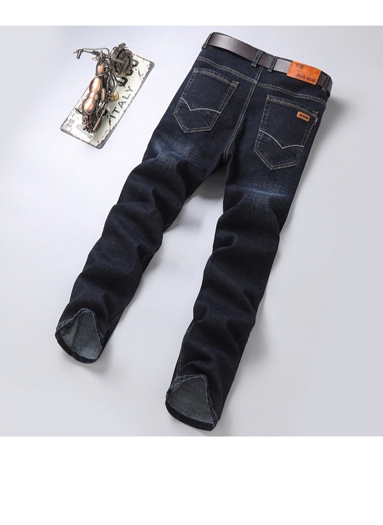 Mens Jeans Pants Straight Fit Tapered Leg Skinny Jean For Work And Casual BK-30