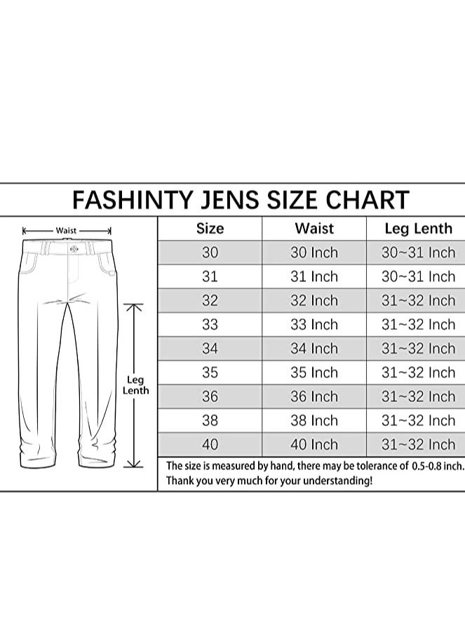 Mens Jeans Pants Straight Fit Tapered Leg Skinny Jean For Work And Casual BK-30