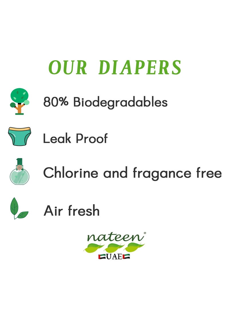 Nateen Soft Line Baby Pants Diapers, Size 5 (12-17kg), X-Large Baby Pull Ups,144 Count Diaper Pants, Super Soft and Breathable Baby Diapers Pants.