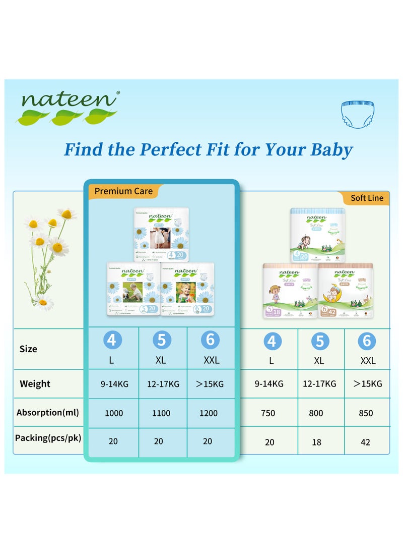 Premium Care Baby Pants Diapers, Size 6(15+kg), XXL Baby Pull Ups, 160 Count Diaper Pants, Super Absorbent, Ultra Thin Baby Diapers Pants