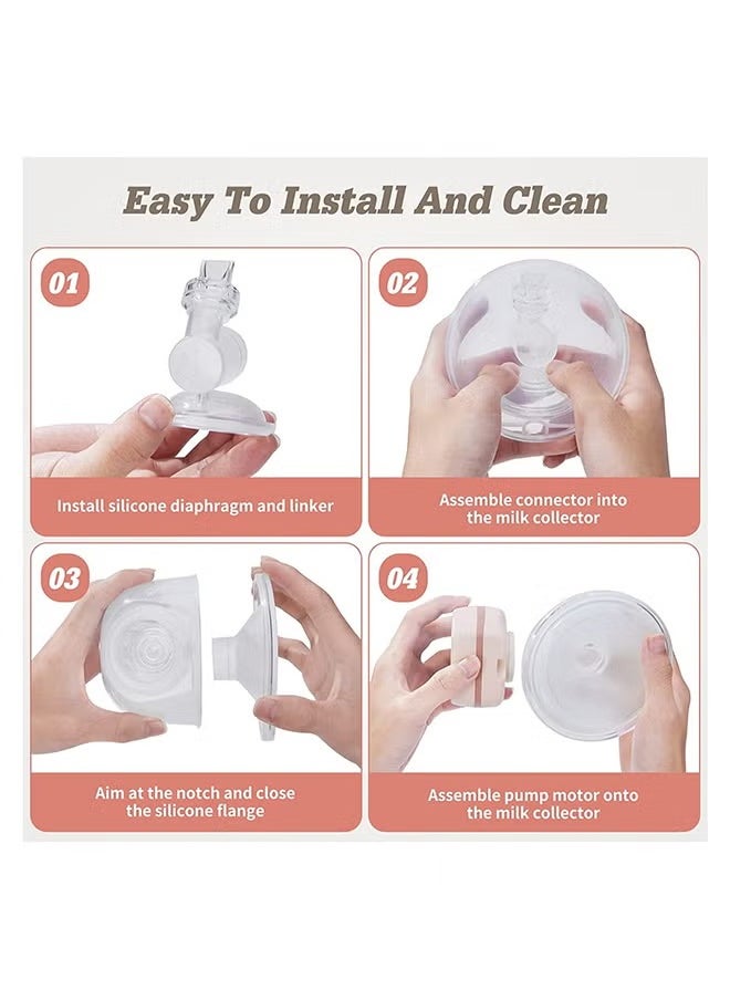 Rechargeable Portable Wearable Electric Breast Pump With Low Noise And Hands-Free With 3 Modes, 9 Levels, Memory Function, Massage Mode