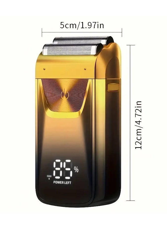 Electric Foil And Bald Shavers 2 In 1 Double Shaver For Men Reciprocating Razor And Popup Beard Trimmer With Rechargeable 2 Head Adjustable Speeds Men's Beard Shaver For Hair Cutting