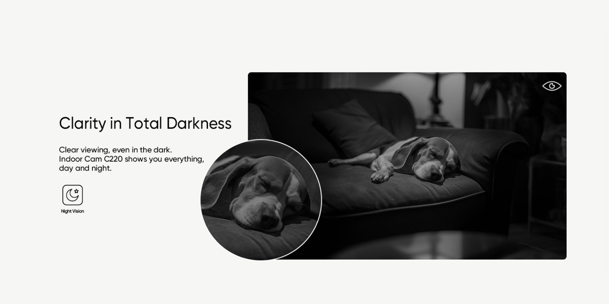 Security Indoor Cam C220, 2K Resolution Security Camera with 360° PTZ, Plug-in Security Indoor Camera with 2.4G Wi-Fi, Human/Motion AI, Night Vision, AI Tracking, HomeBase S380 Compatible