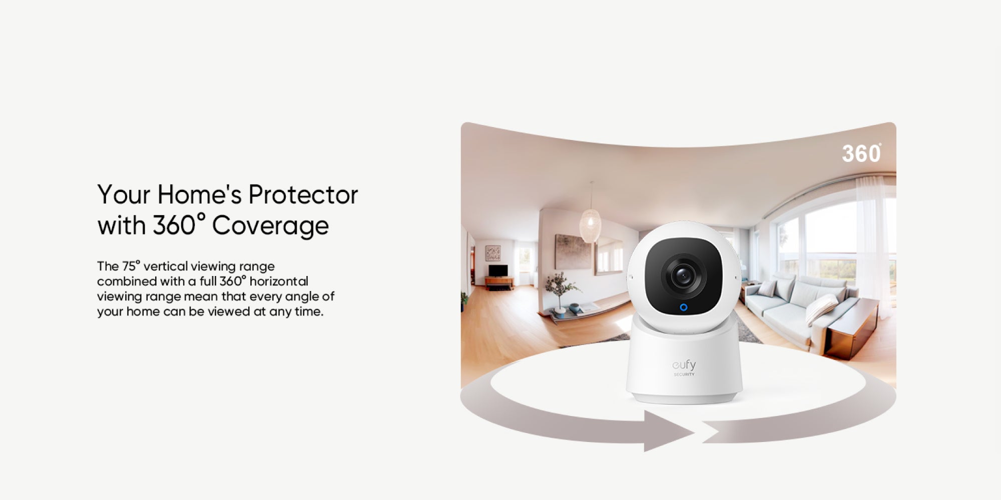 Security Indoor Cam C220, 2K Resolution Security Camera with 360° PTZ, Plug-in Security Indoor Camera with 2.4G Wi-Fi, Human/Motion AI, Night Vision, AI Tracking, HomeBase S380 Compatible