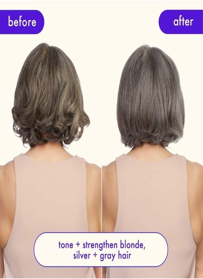Amika Bust Your Brass Toning Repair Mask 250ml – Ultra-Violet, Deep Conditioning Hair Mask with Bond Cure Technology to Neutralize Brassiness and Repair Damage for Blonde, Silver, and Gray Hair – Restores Cool Tones, Strength, and Shine, Vegan & Cruelty-Free