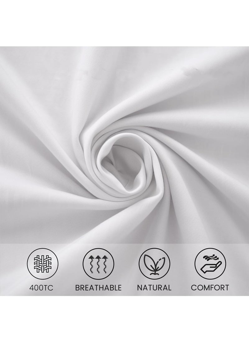 4 Piece Sheet & Pillowcase Sets Bed Sheets Full Bedding Set (1 Flat Sheet 1 Fitted Sheet 2 Pillow Cases )Silky Satin White