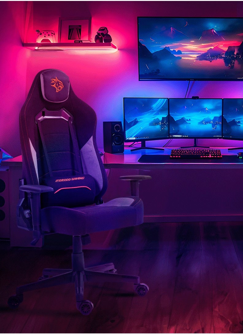 Professional Gaming Chair with Molded Foam Seats and Class 4 Gas Lift and 2D Armrest, Lumbar Pillow, Headrest, Ergonomic Design, Comfortable & Durable Gaming Chair - Black