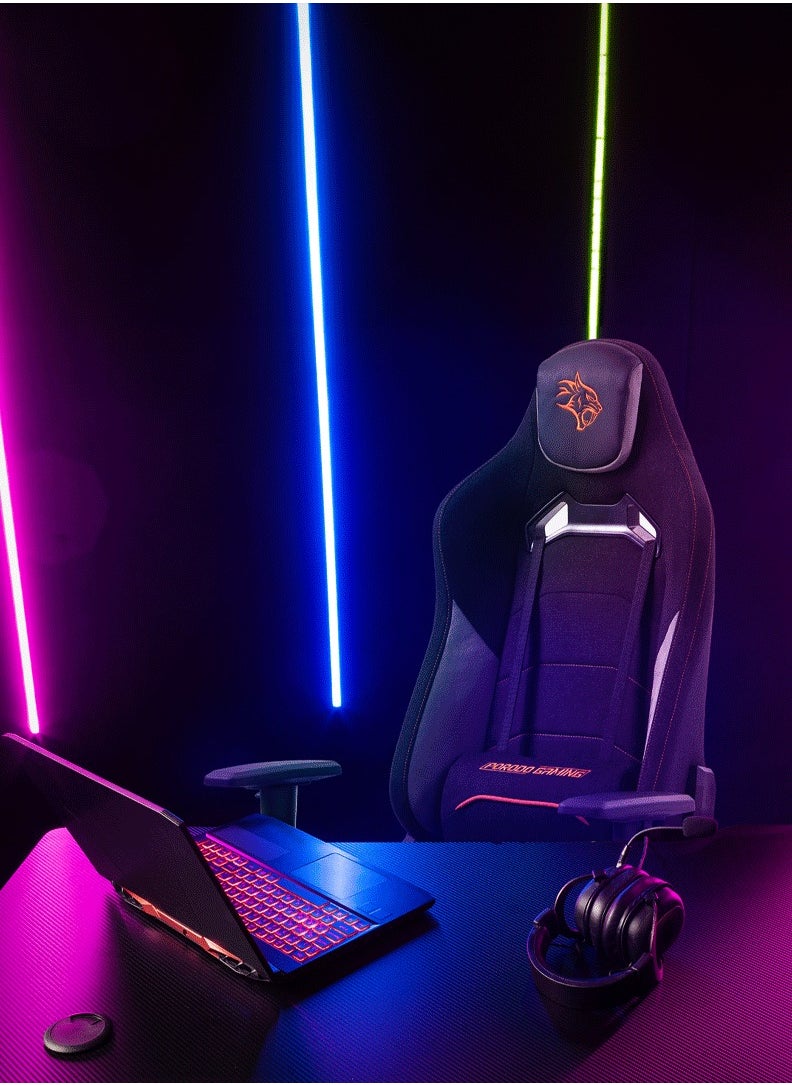 Professional Gaming Chair with Molded Foam Seats and Class 4 Gas Lift and 2D Armrest, Lumbar Pillow, Headrest, Ergonomic Design, Comfortable & Durable Gaming Chair - Black