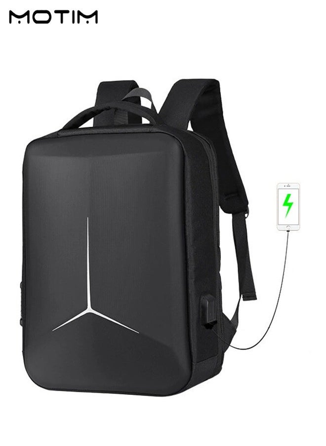 Business Travel EVA Laptop Backpack, 15.6 inch Anti-Theft Waterproof Computer Bag with USB Charging Port and Password Lock, College School Backpack, 35 L