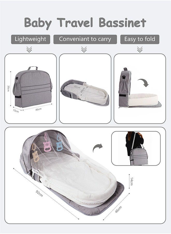 Baby Bed Portable Baby Bed Foldable Infant Crib With Cartoon Toys Detachable Cotton Cover Suitable for Travel and Home Use Easy to Carry