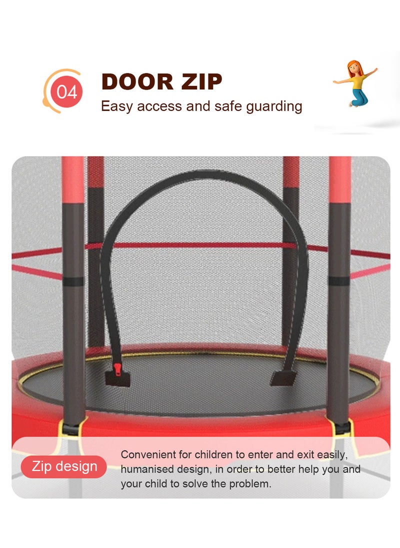 Trampoline for Kids Indoor & Outdoor Small Toddler Trampoline with Basketball Hoop, Safety Enclosure, Trampoline with Net Baby Trampoline Toys